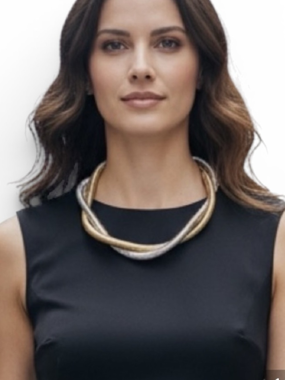 Elegant Vintage Two-Tone Coil Necklace in Gold & Silver